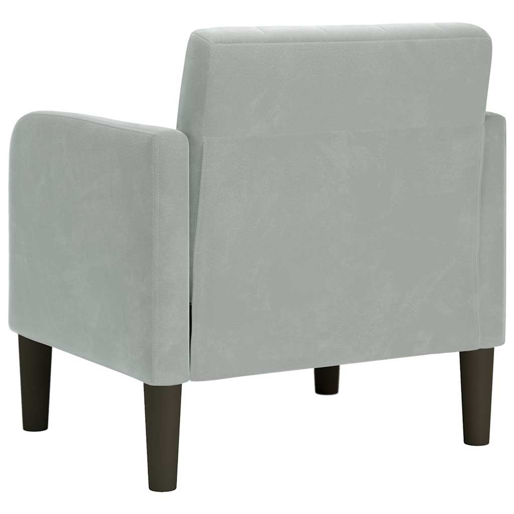 sofastol med armlæn 54 cm fløjl lysegrå