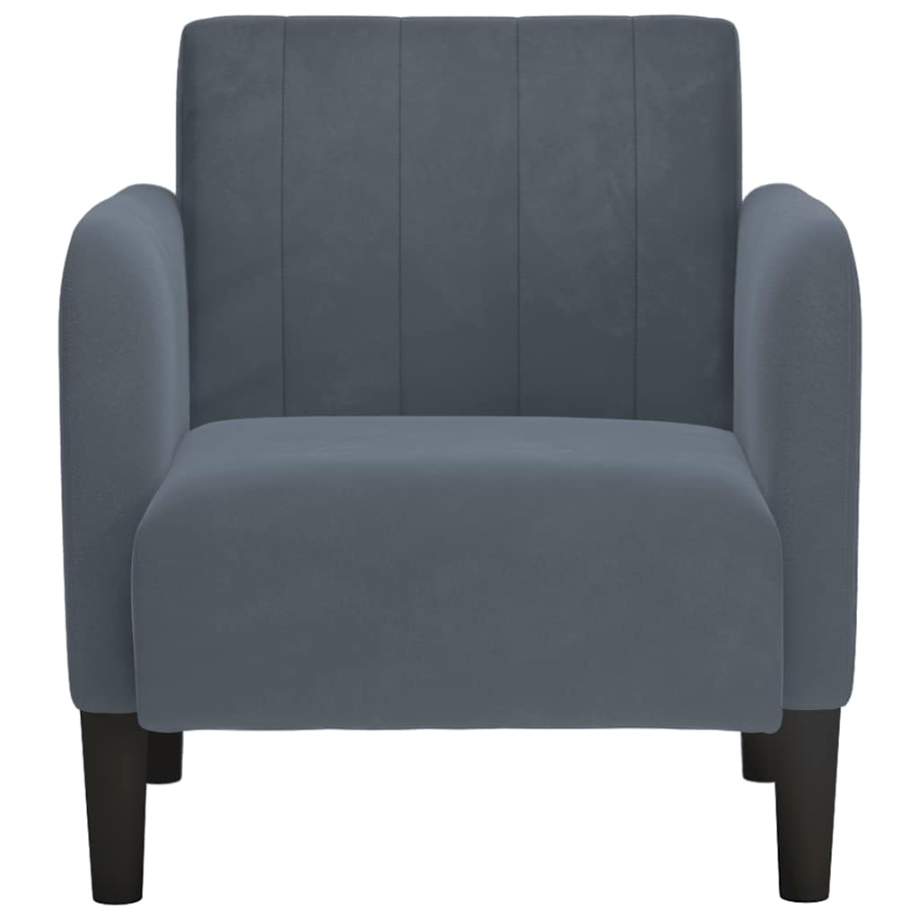 sofastol med armlæn 54 cm fløjl mørkegrå