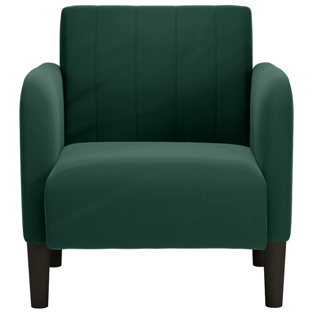 sofastol med armlæn 54 cm fløjl mørkegrøn