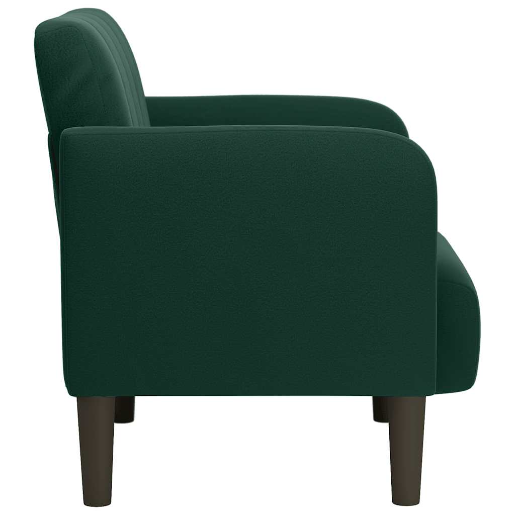 sofastol med armlæn 54 cm fløjl mørkegrøn