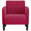 sofastol med armlæn 54 cm fløjl vinrød