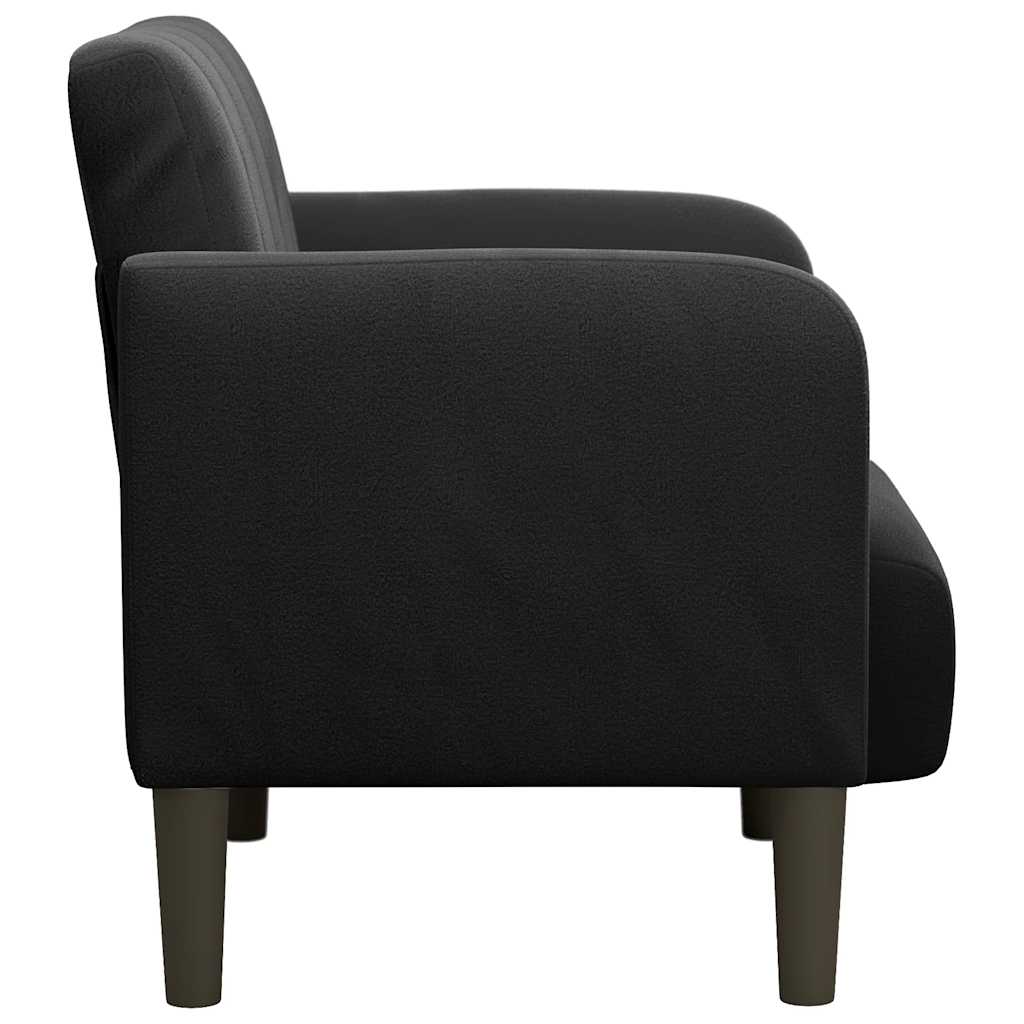 sofastol med armlæn 54 cm fløjl sort
