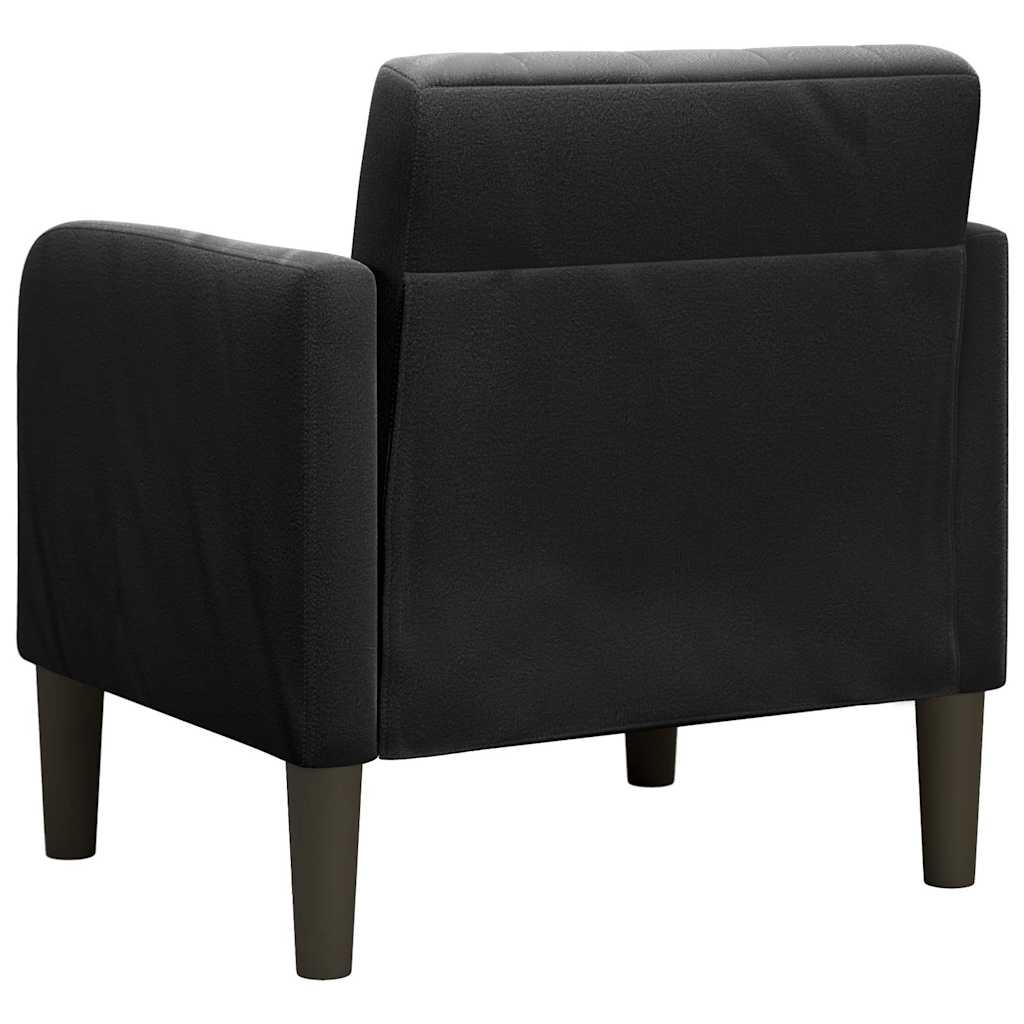 sofastol med armlæn 54 cm fløjl sort