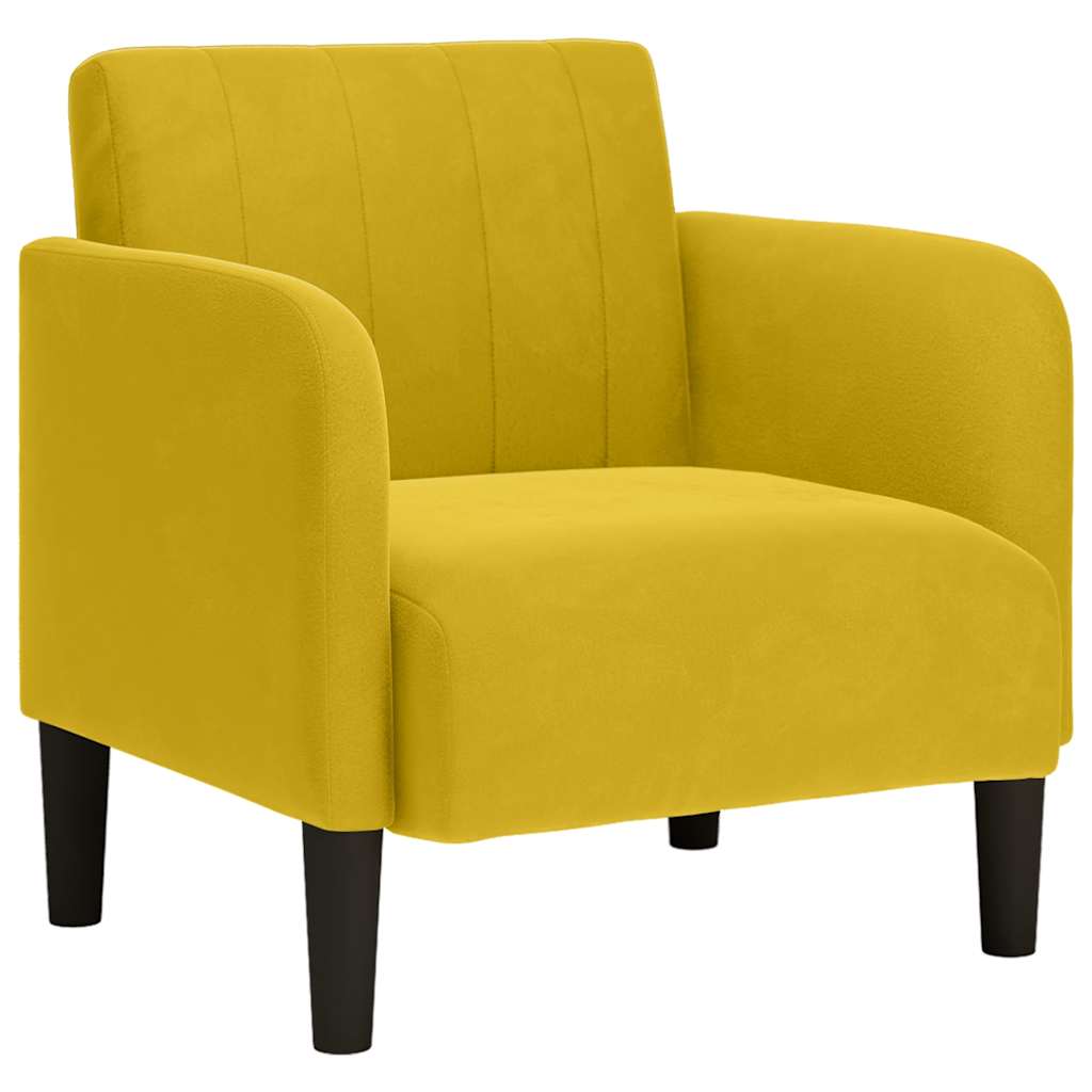 sofastol med armlæn 54 cm fløjl gul