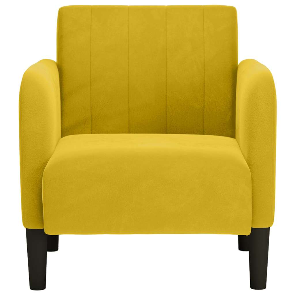 sofastol med armlæn 54 cm fløjl gul