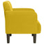 sofastol med armlæn 54 cm fløjl gul