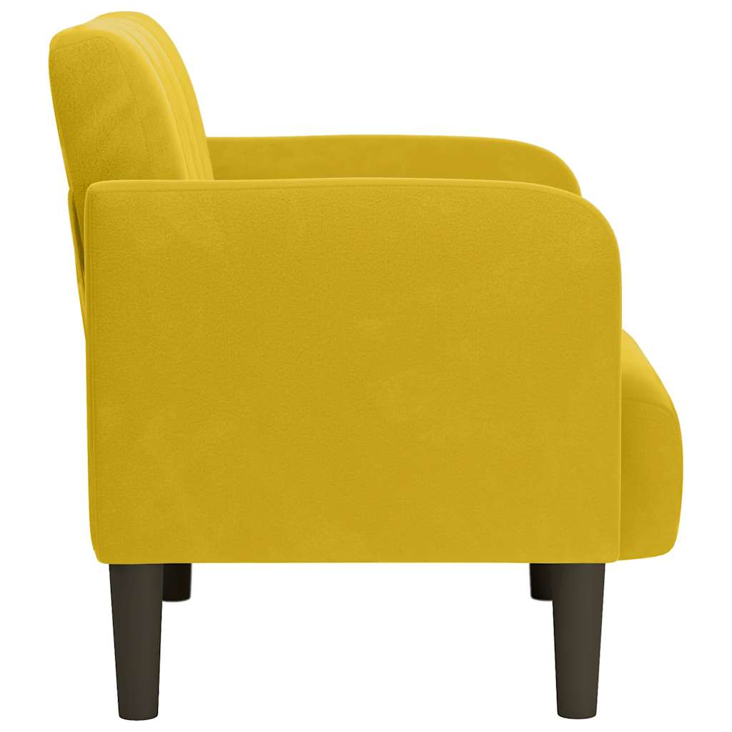 sofastol med armlæn 54 cm fløjl gul