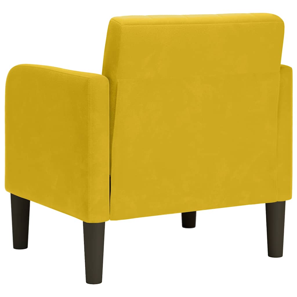 sofastol med armlæn 54 cm fløjl gul