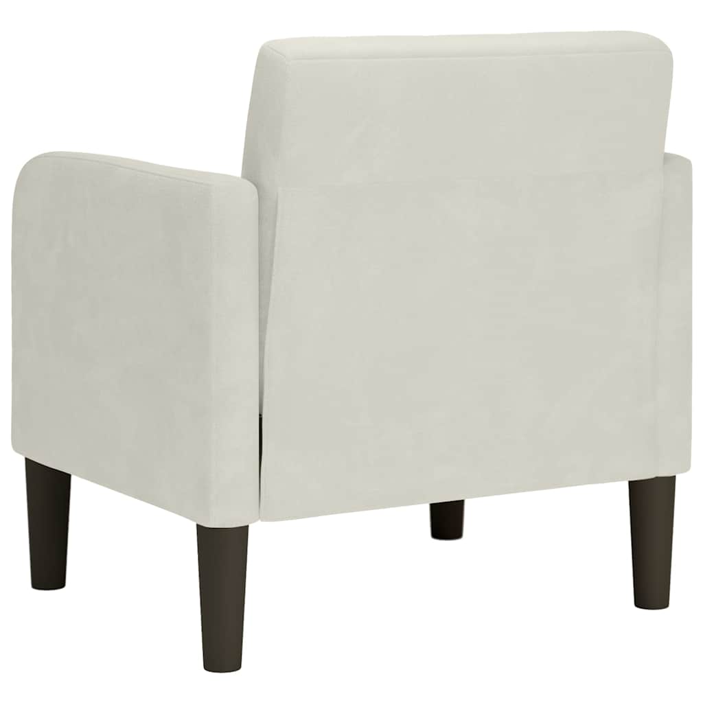 sofastol med armlæn 54 cm fløjl cremefarvet