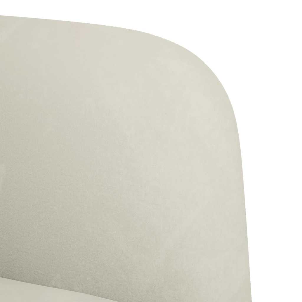 sofastol med armlæn 54 cm fløjl cremefarvet