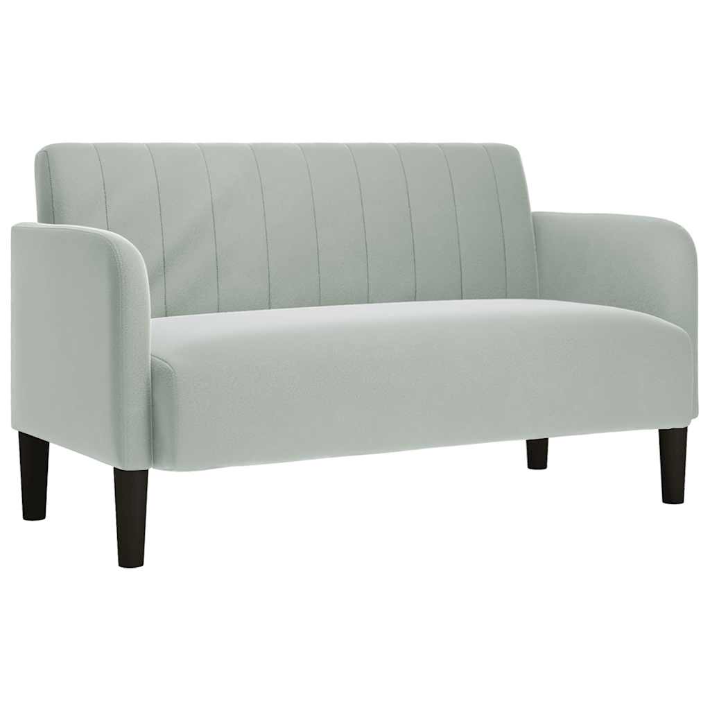 elskovssofa 109 cm fløjl lysegrå