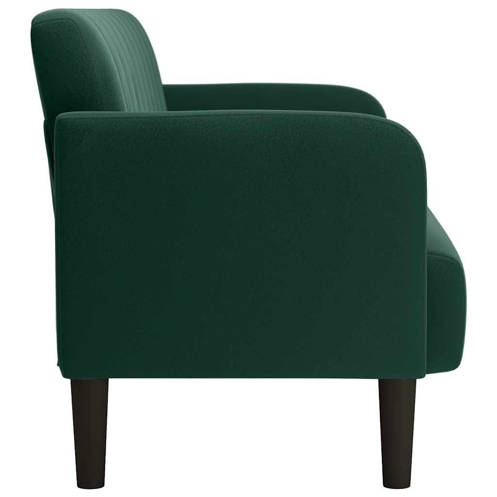 elskovssofa 109 cm fløjl mørkegrøn
