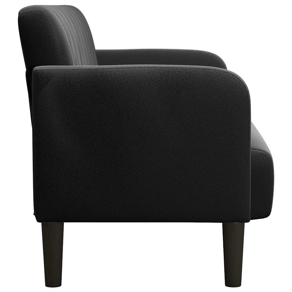 elskovssofa 109 cm fløjl sort