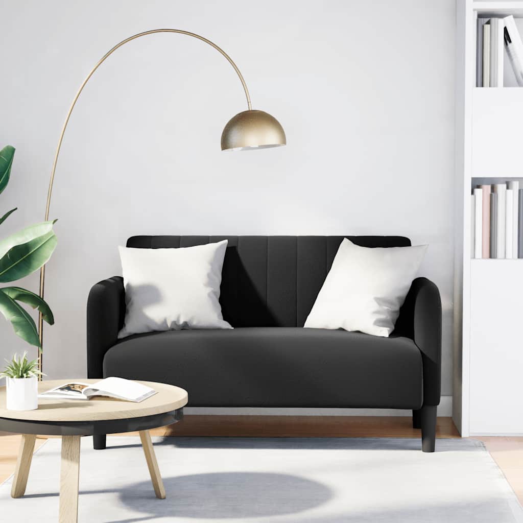 elskovssofa 109 cm fløjl sort