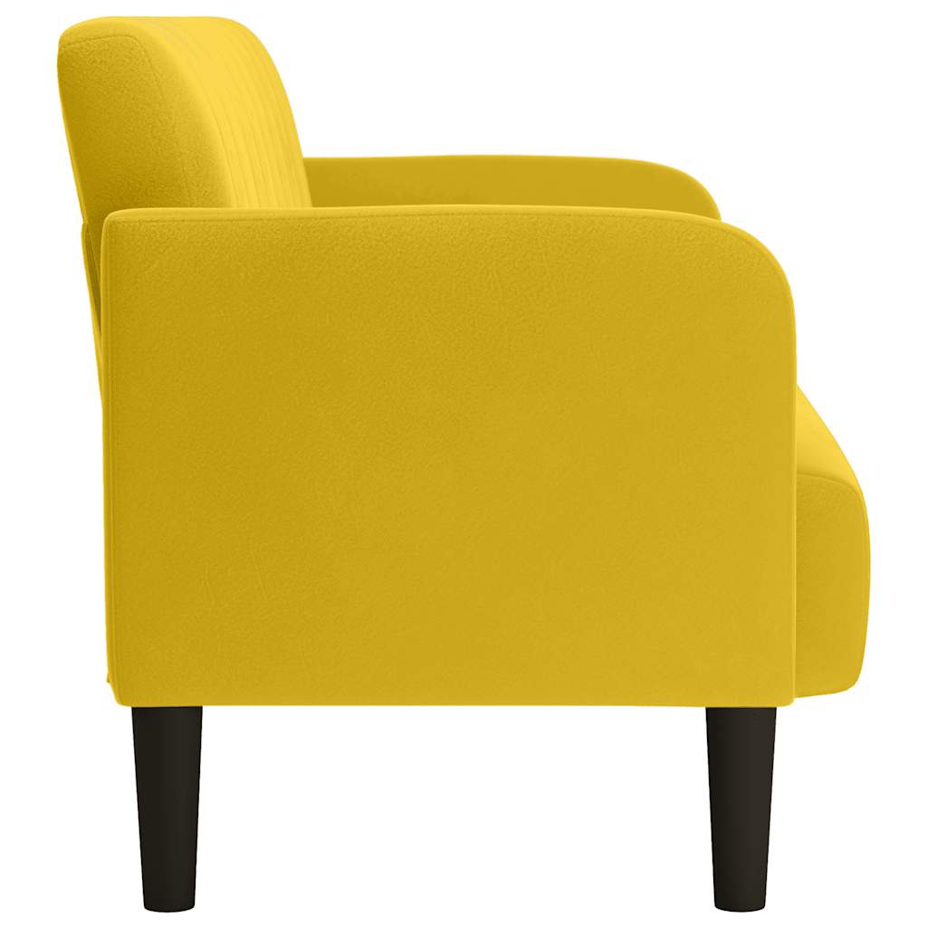 elskovssofa 109 cm fløjl gul