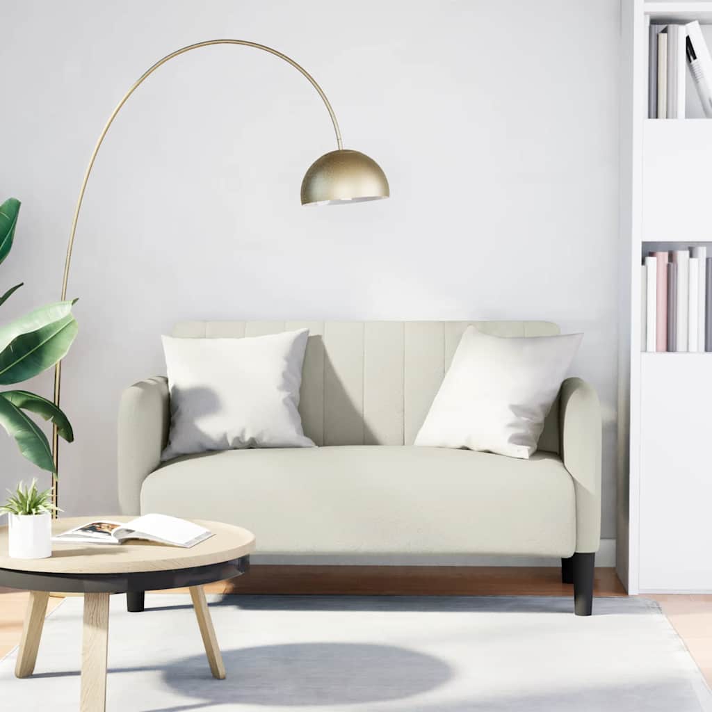 elskovssofa 109 cm fløjl cremefarvet