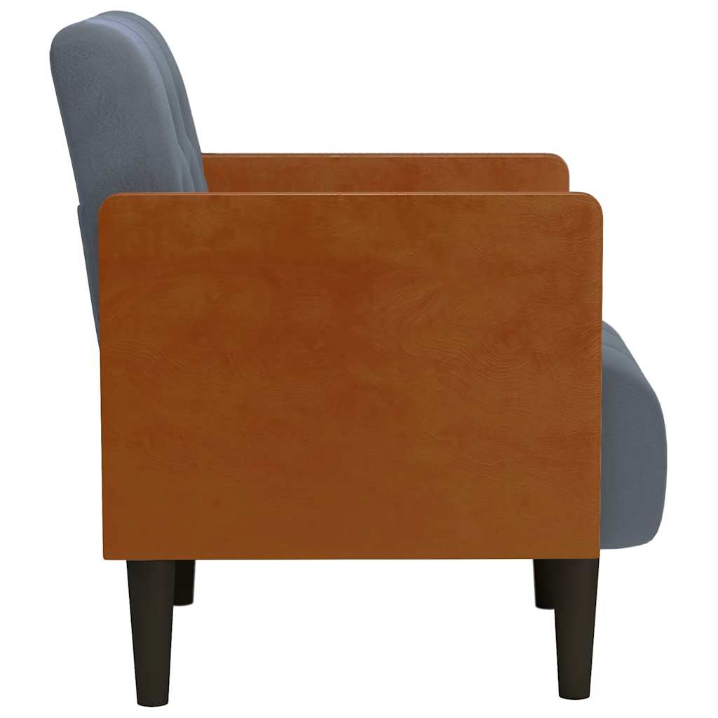 sofastol med armlæn 55 cm fløjl mørkegrå