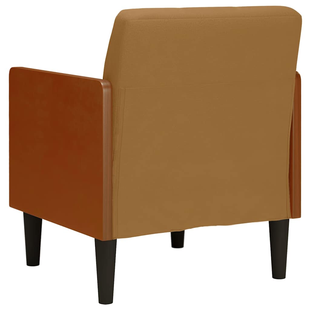 sofastol med armlæn 55 cm fløjl brun