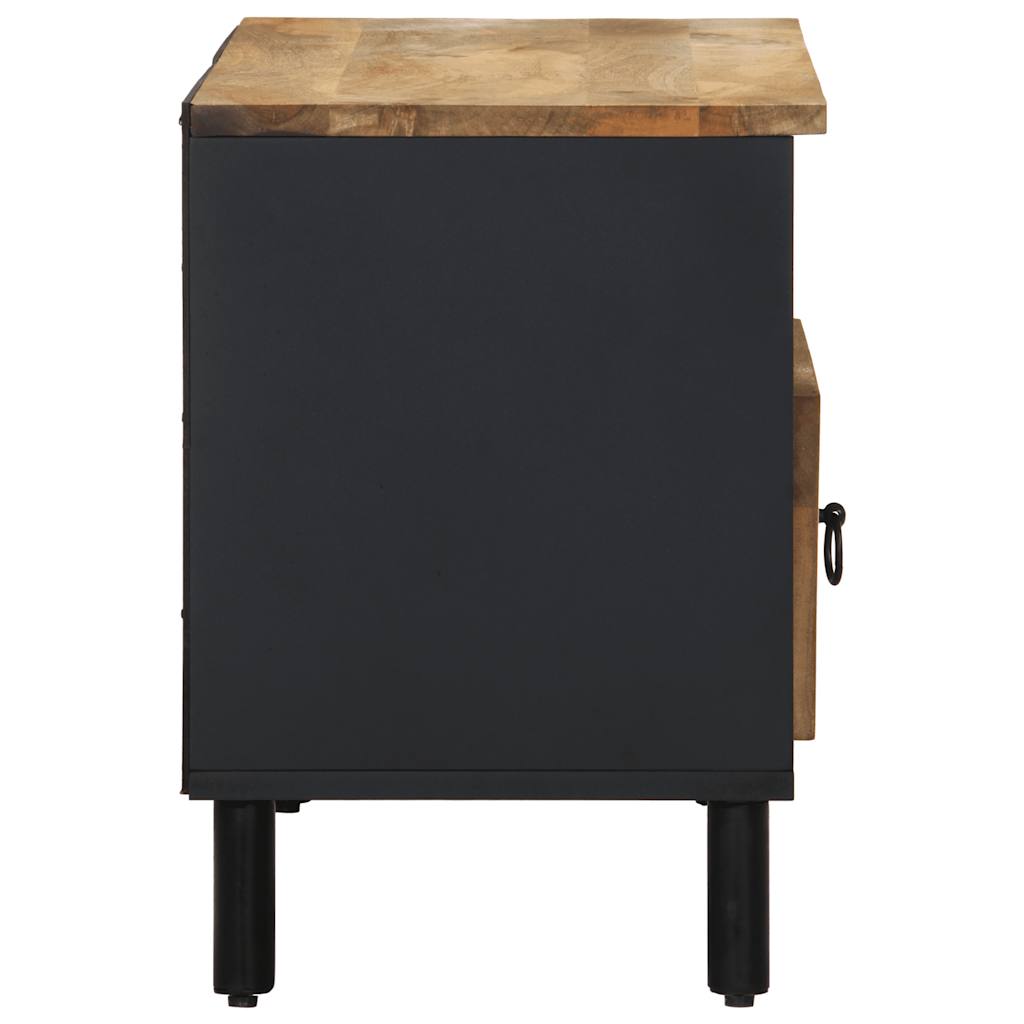 tv-bord 80x33,5x46 cm massivt ru mangotræ sort