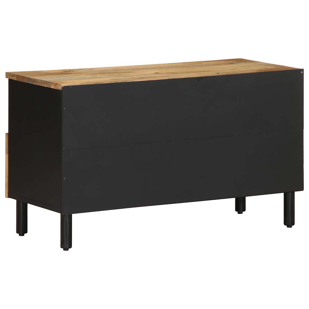 tv-bord 80x33,5x46 cm massivt ru mangotræ sort