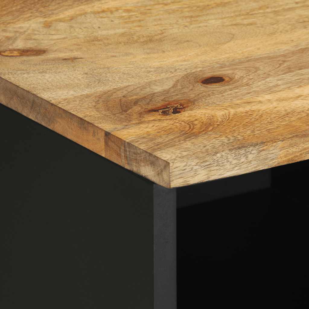 tv-bord 80x33,5x46 cm massivt ru mangotræ sort