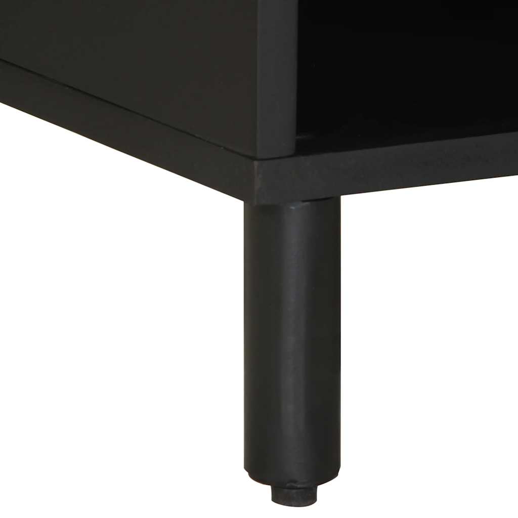 tv-bord 80x33,5x46 cm massivt ru mangotræ sort