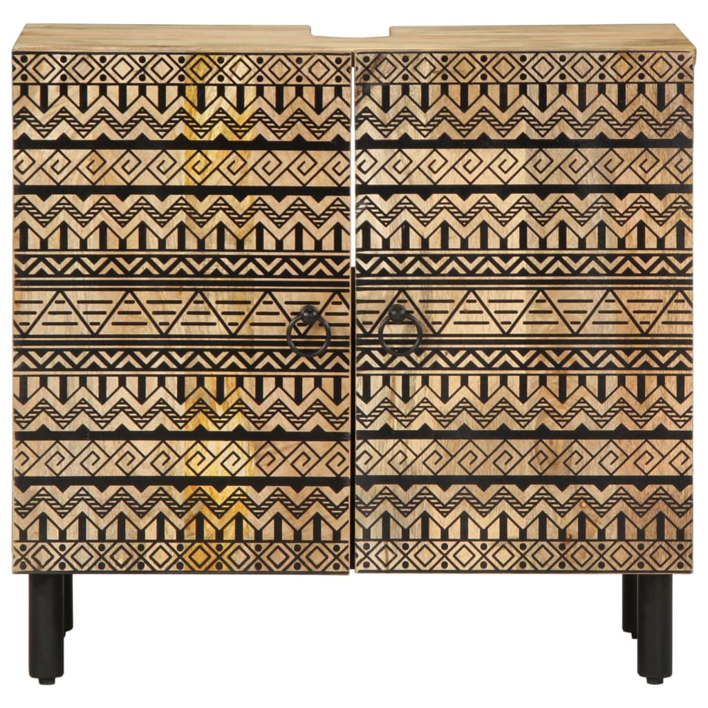 underskab til vask 62x33x58 cm massivt mangotræ sort