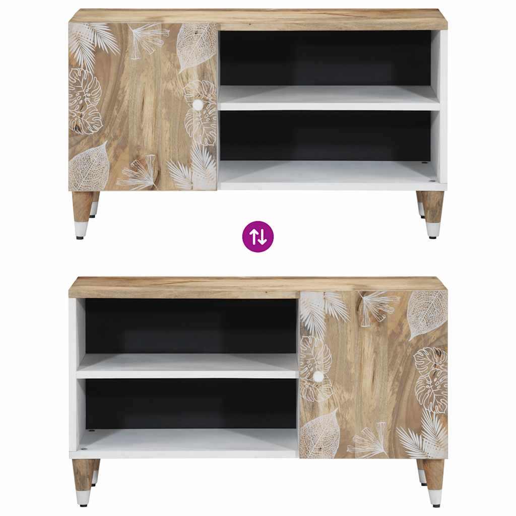 tv-bord 80x31,5x46 cm massivt mangotræ