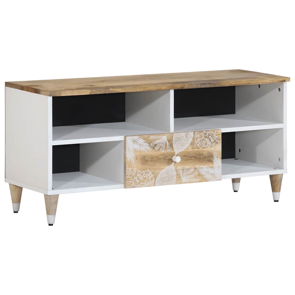 tv-bord 100x33,5x46 cm massivt mangotræ