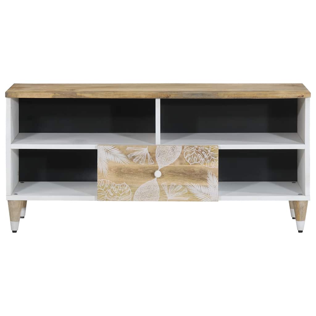 tv-bord 100x33,5x46 cm massivt mangotræ