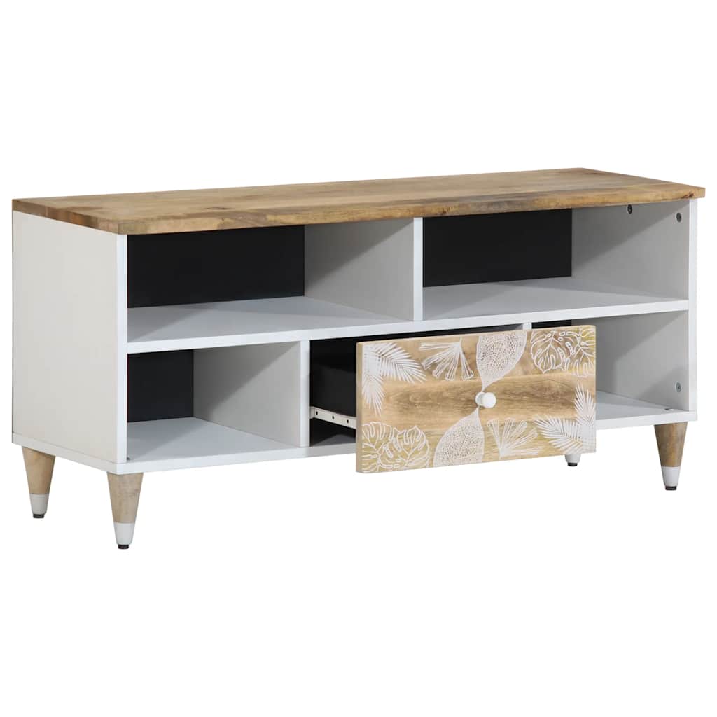 tv-bord 100x33,5x46 cm massivt mangotræ
