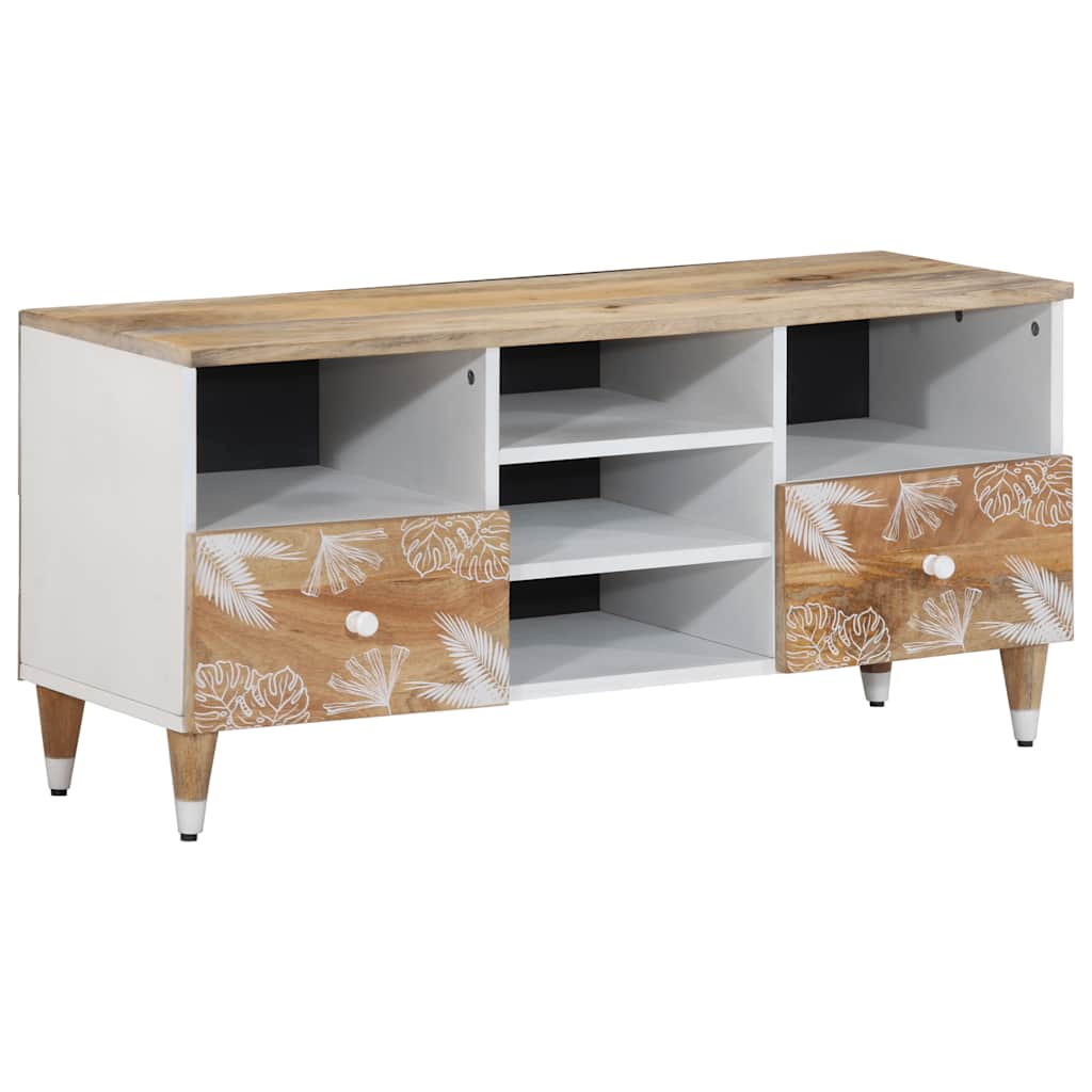 tv-bord 100x33,5x46 cm massivt mangotræ