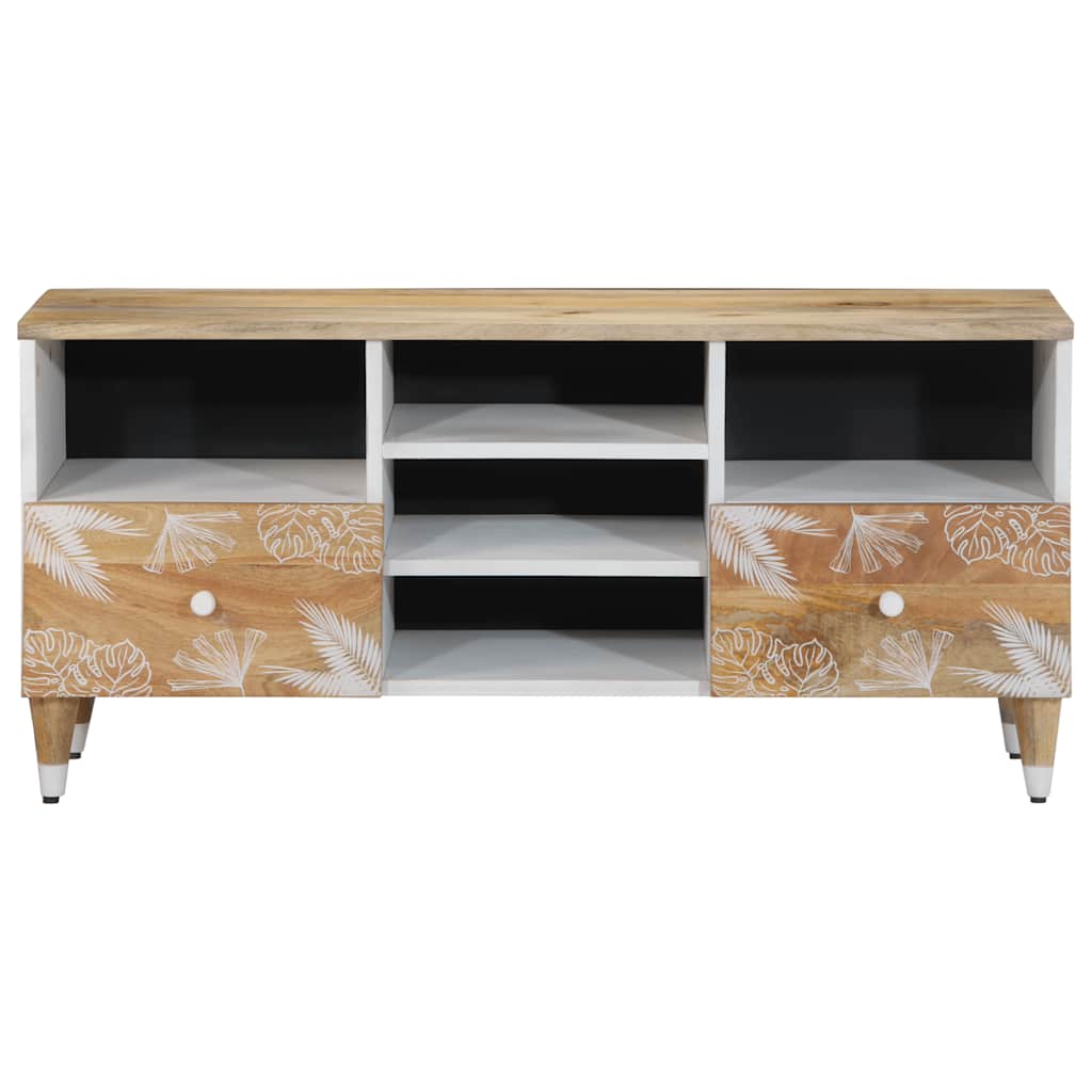 tv-bord 100x33,5x46 cm massivt mangotræ