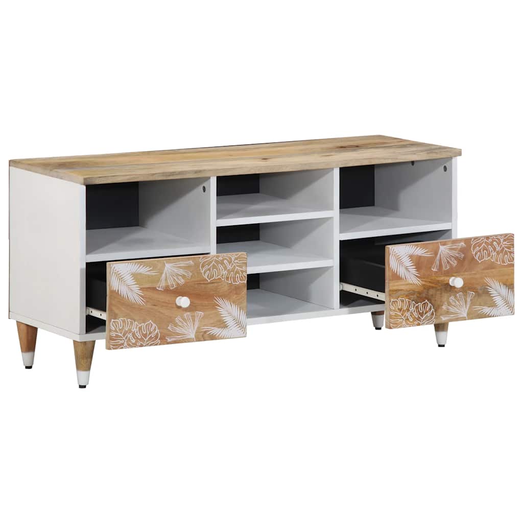 tv-bord 100x33,5x46 cm massivt mangotræ