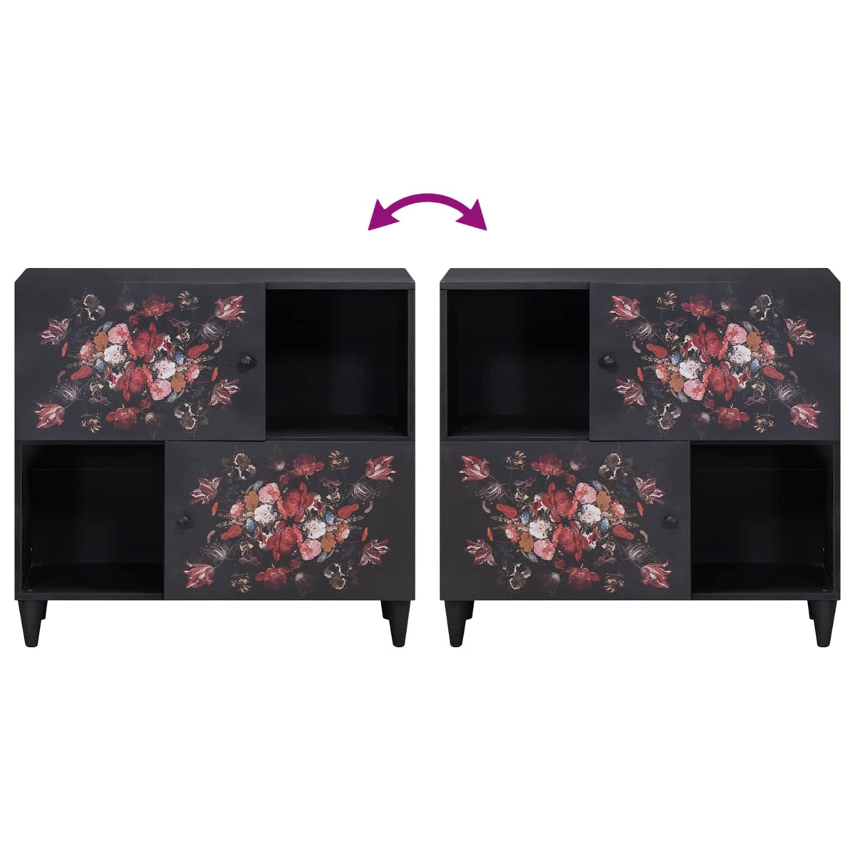 Opbevaringsskabe Flerfarvet 80 x 33,5 x 75 cm Massivt mangotræ