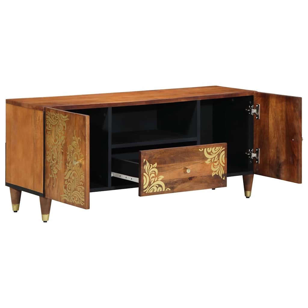 TV-skab med hylde Honningbrun 105 x 33 x 46 cm Massivt mangotræ
