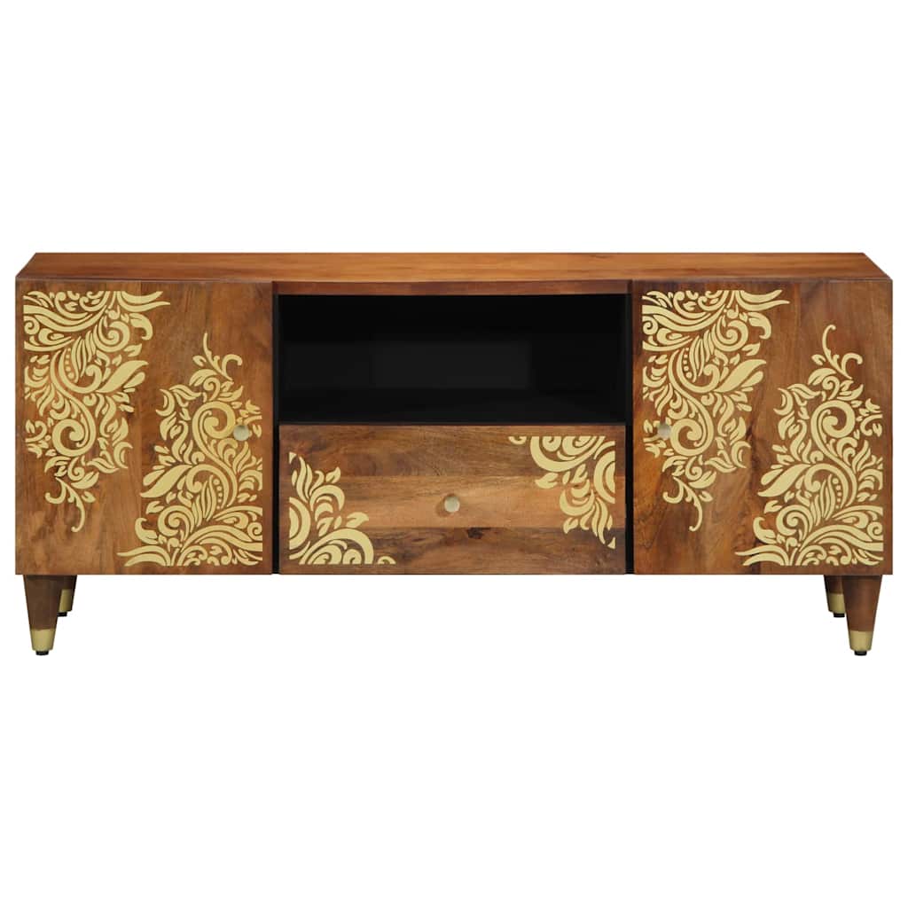 TV-skab med hylde Honningbrun 105 x 33 x 46 cm Massivt mangotræ