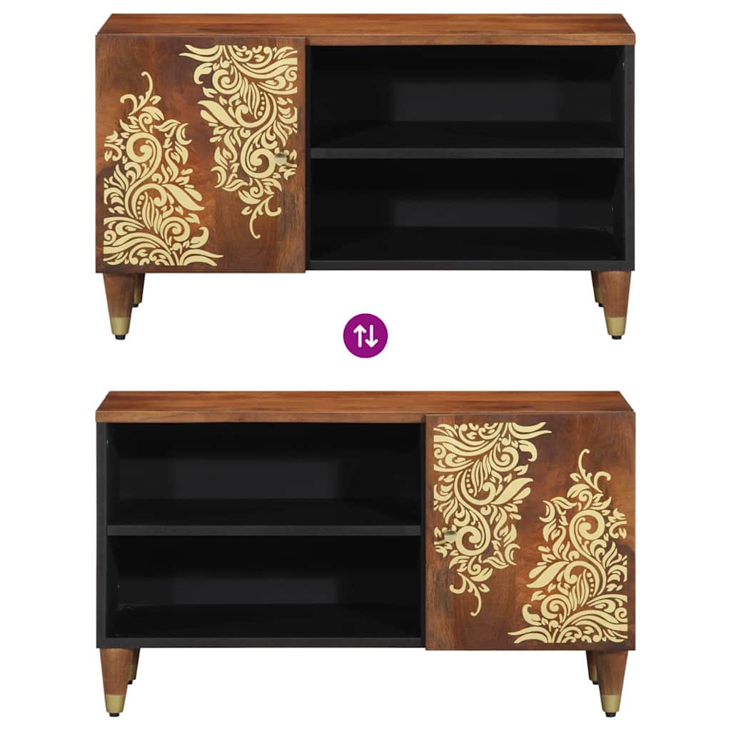 TV-skab Honningbrun 80 x 33 x 46 cm Massivt mangotræ