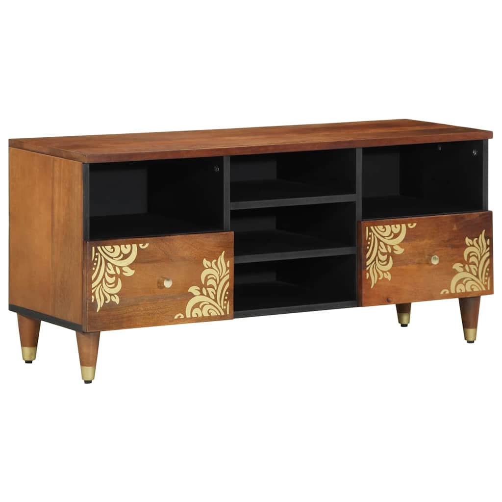TV-skab Honningbrun 100 x 33 x 46 cm Massivt mangotræ