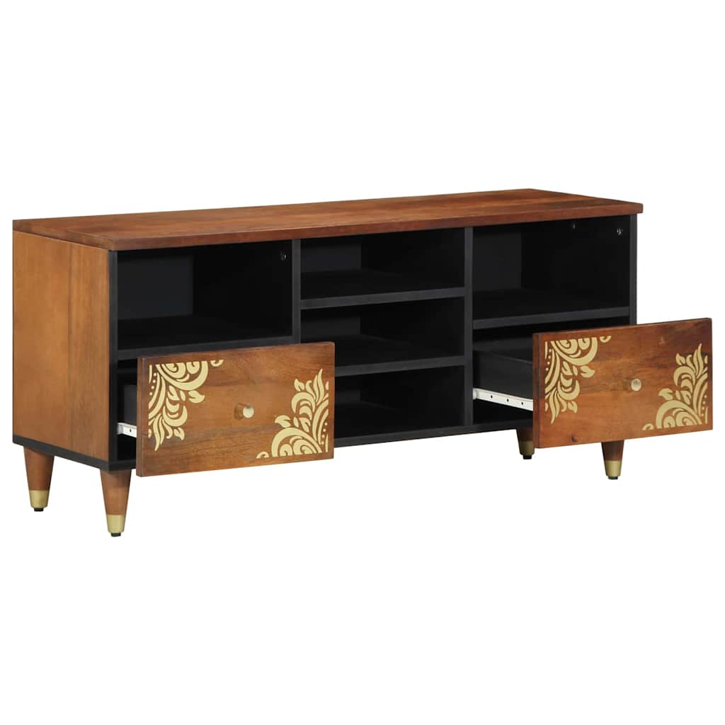 TV-skab Honningbrun 100 x 33 x 46 cm Massivt mangotræ