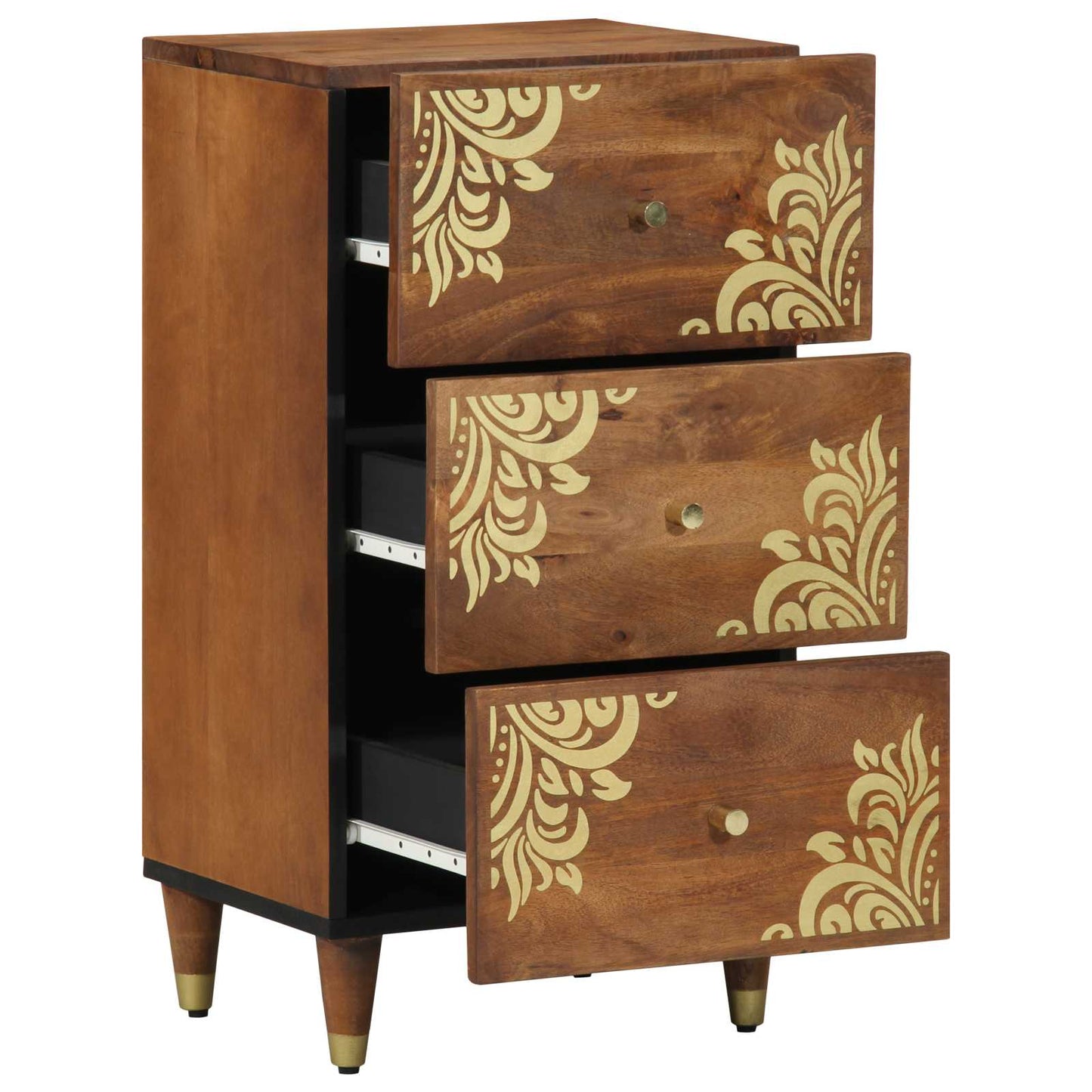 Sideboard med skuffe Brun 40 x 33 x 75 cm Massivt mangotræ