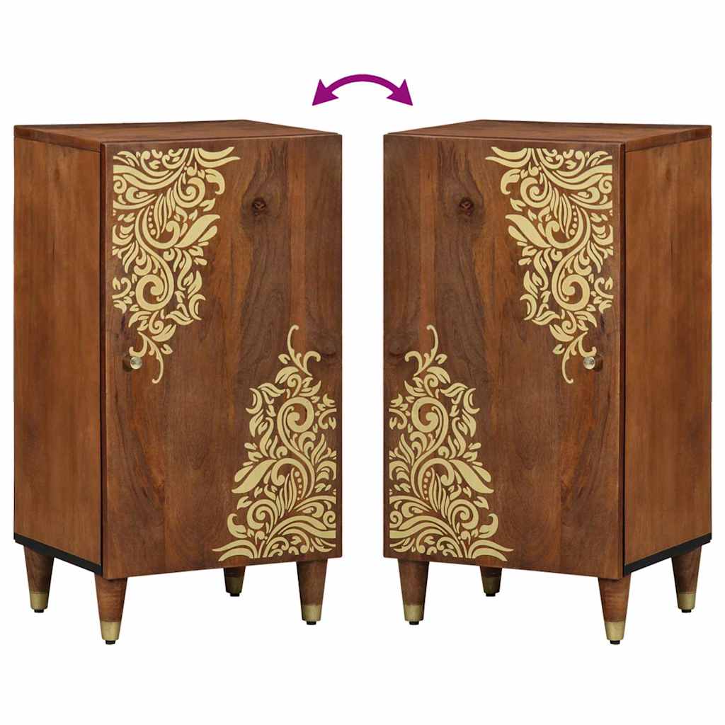 Sideboard med hylde Brun 40 x 33 x 75 cm Massivt mangotræ