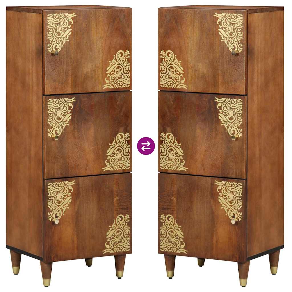Highboard med hylde Brun 40 x 33 x 110 cm Massivt mangotræ