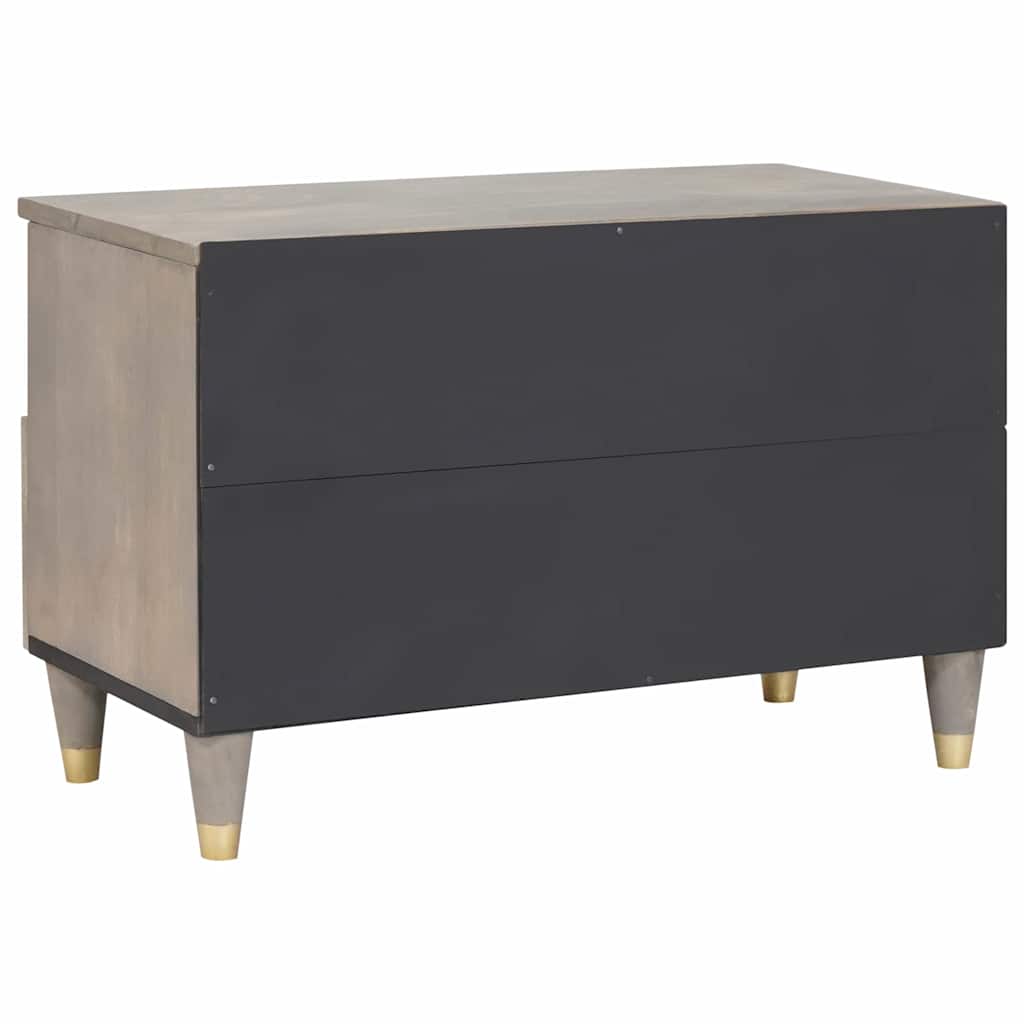TV-skab med skuffe Grå 70 x 33 x 46 cm Massivt mangotræ