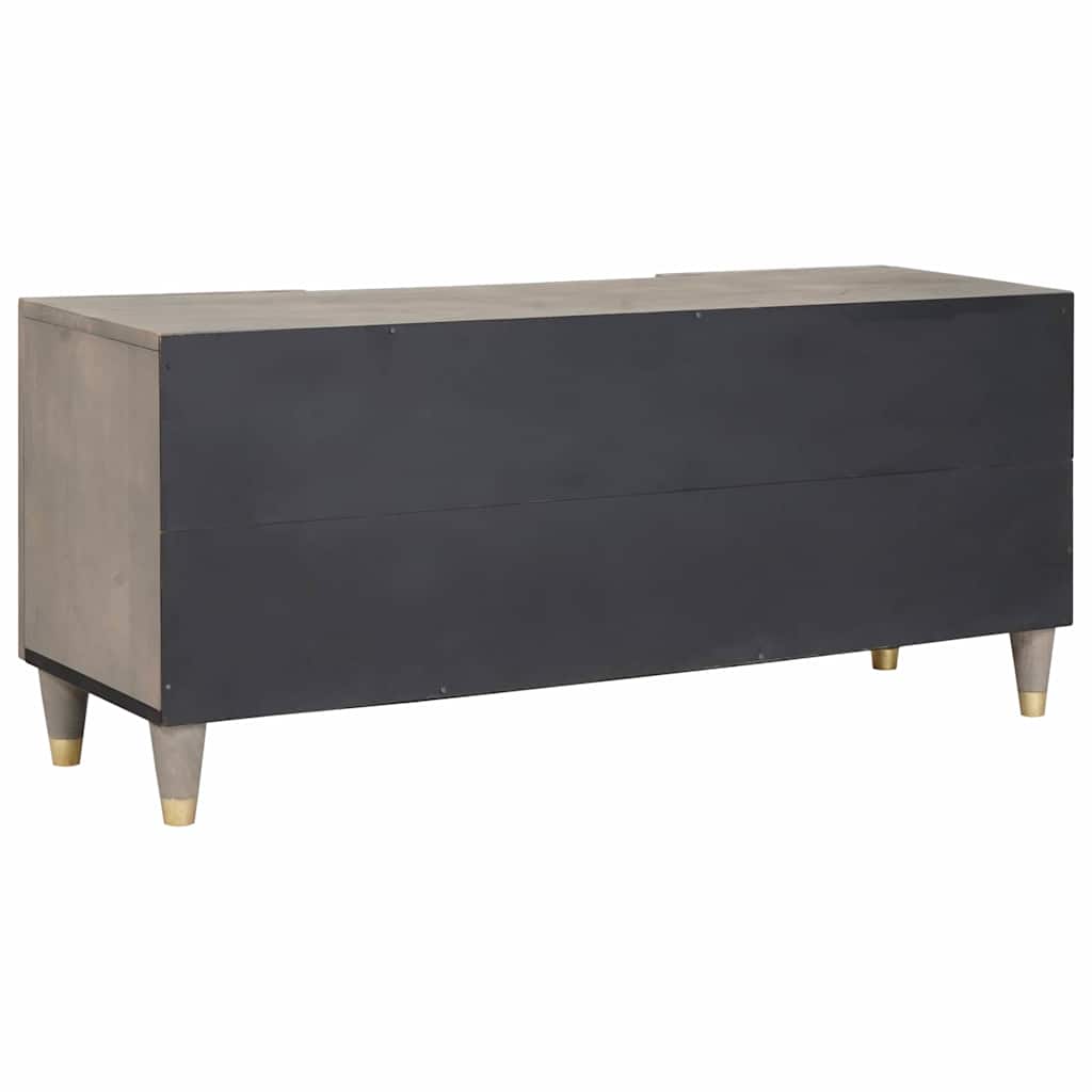 TV-skab med skuffe Grå 105 x 33 x 46 cm Massivt mangotræ