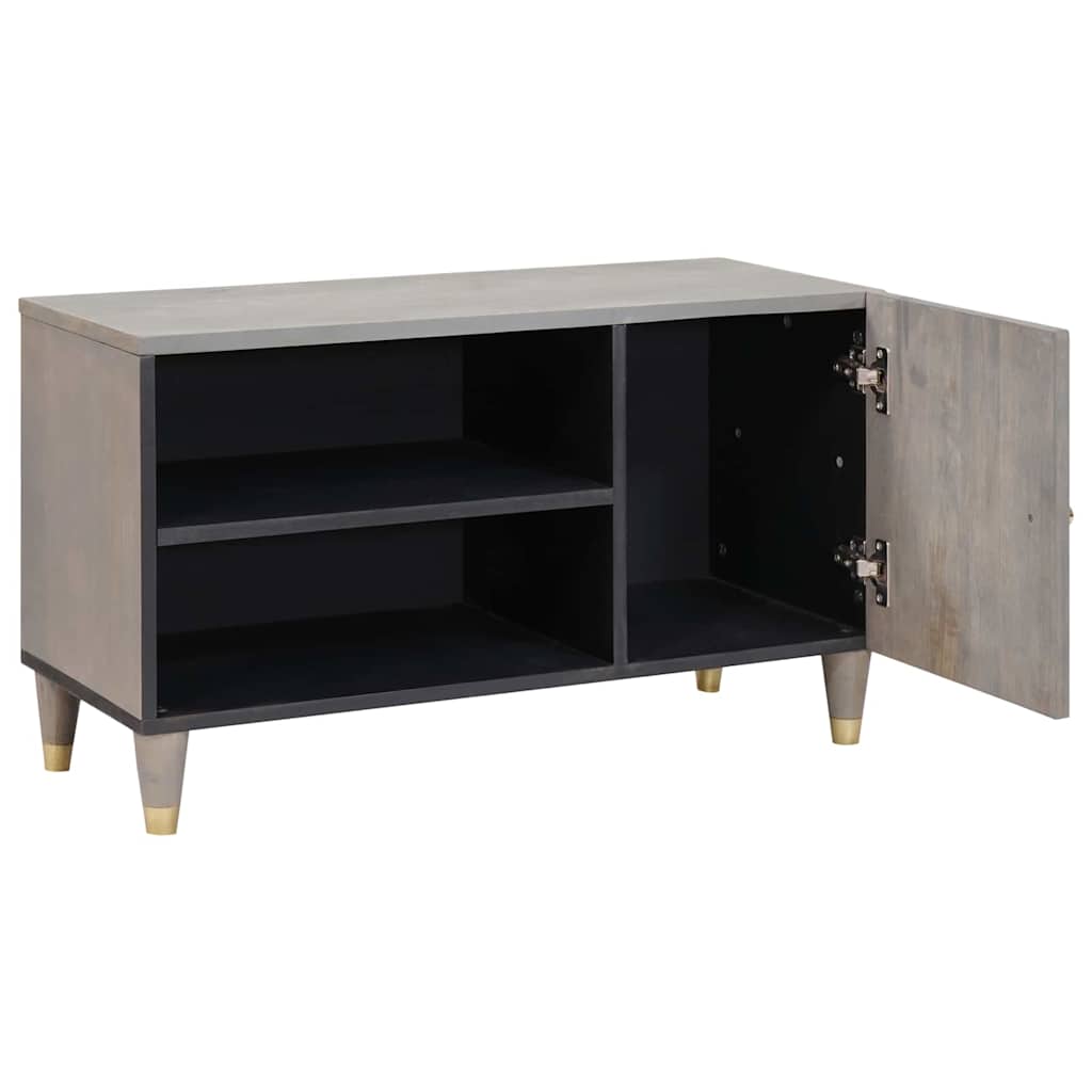 TV-skab Grå 80 x 33 x 46 cm Massivt mangotræ