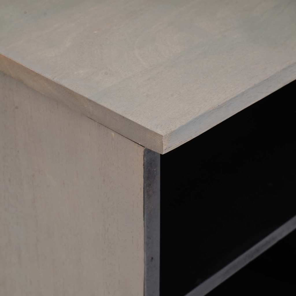 TV-skab med skuffe Grå 100 x 33 x 46 cm Massivt mangotræ