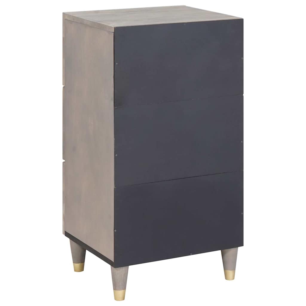 Sideboard Grå og Guld 40 x 33 x 75 cm Massivt mangotræ