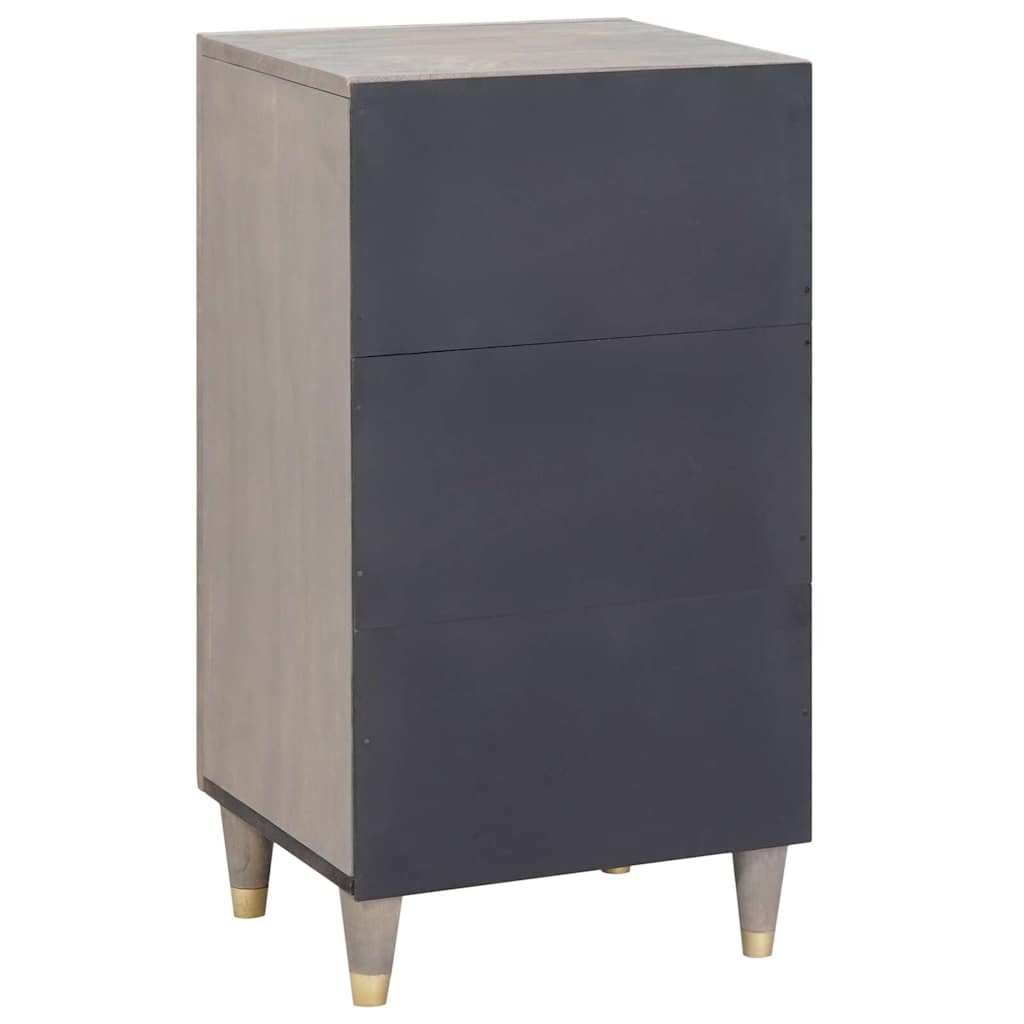 Sideboard med dør Grå og Guld 40 x 33 x 75 cm Massivt mangotræ