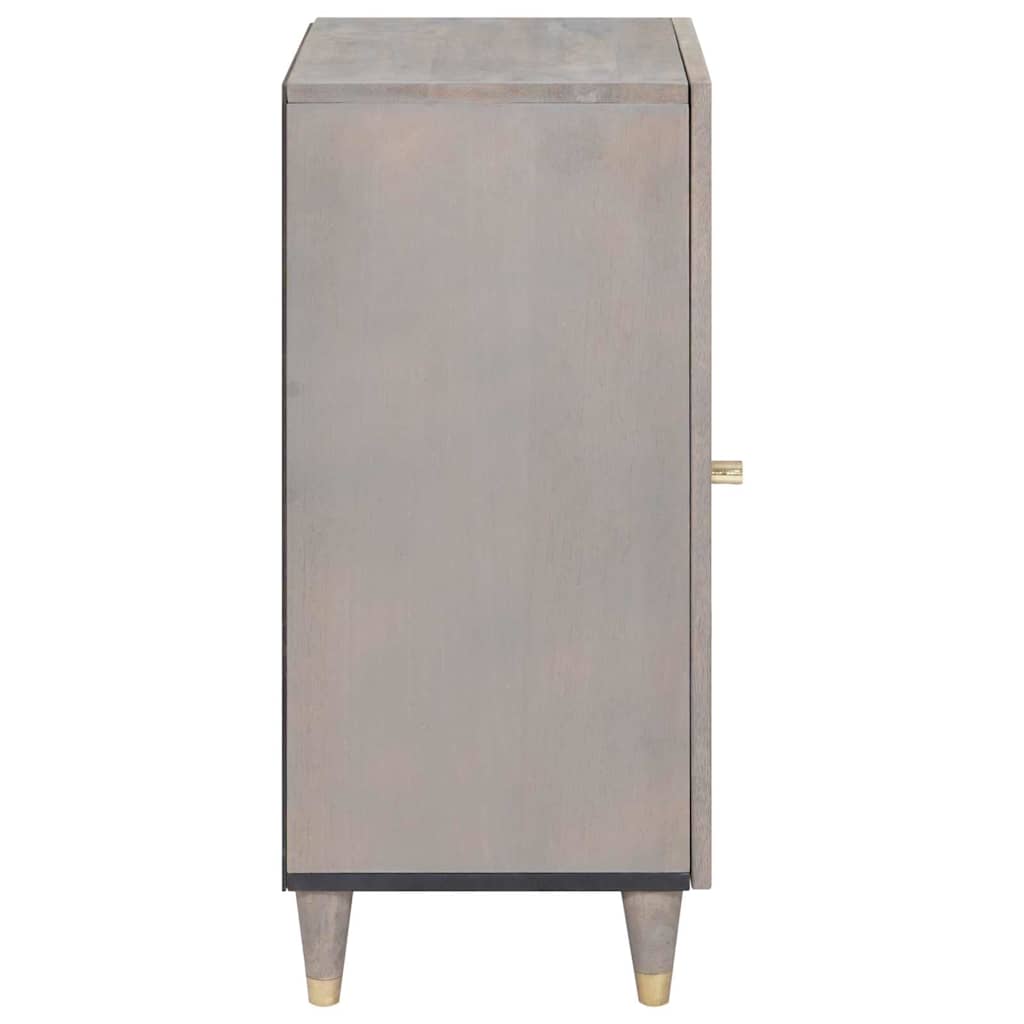 Sideboard med dør Grå og Guld 40 x 33 x 75 cm Massivt mangotræ